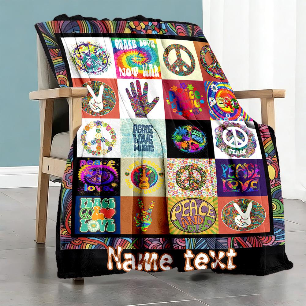 Theme Personalized Text Blanket Lightweight Personalized Blanket Durable Comfort Great for Couch Sofa Home Decor Bedding Four Seasons Multipurpose