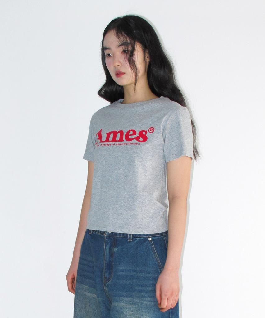 AMES-WORLDWIDE Basic Logo Tee Gray