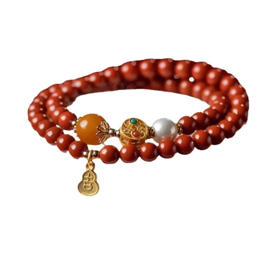Natural Southern Red Agate Bracelet for Women, Multi-loop Red Bracelet Accessory, Birthday Gift for Best Friend