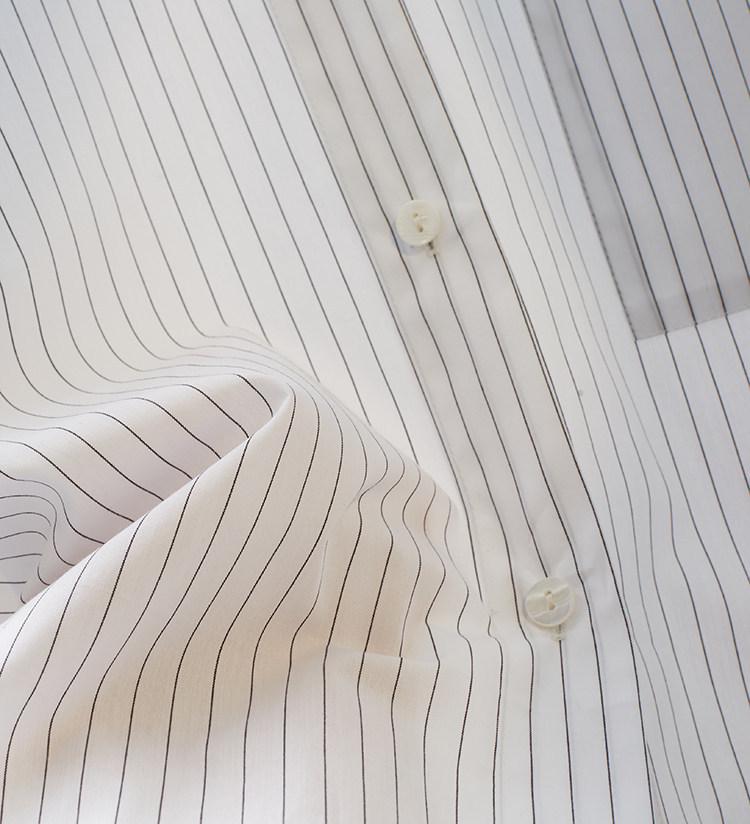 French Style Spring Striped White Women s Loose Long Sleeve Shirt One Size