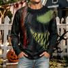 Men's Halloween Neck Long Sleeve Shirt Casual Comfortable Top