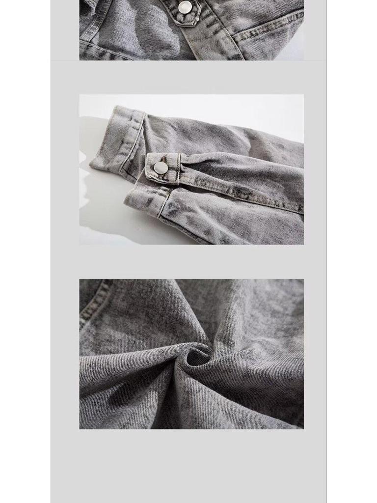 Men's Retro Washed Denim Jacket - 2025 Autumn/Winter Loose Distressed Lapel Workwear