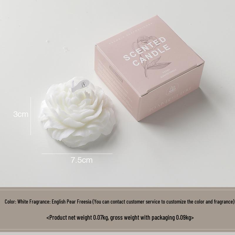 Peony Flower-Shaped Scented Candle Figurine - Ideal Gift for Teachers and Girls