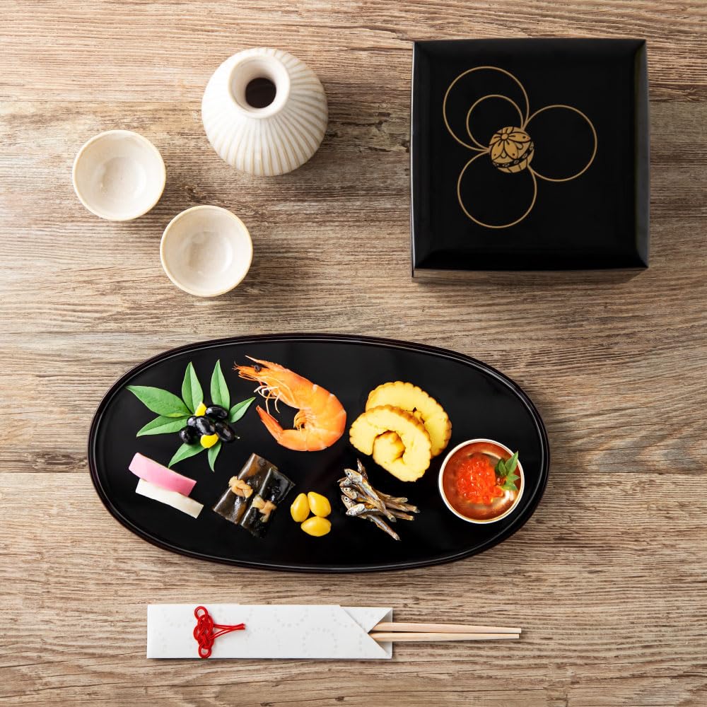 Oval Obon Haretoke Black Width 30cm X Depth 16cm X Height Made In Japan Obon Tray Tray Echizen Lacquerware Small Mini Obon &NE NSY-345-BK