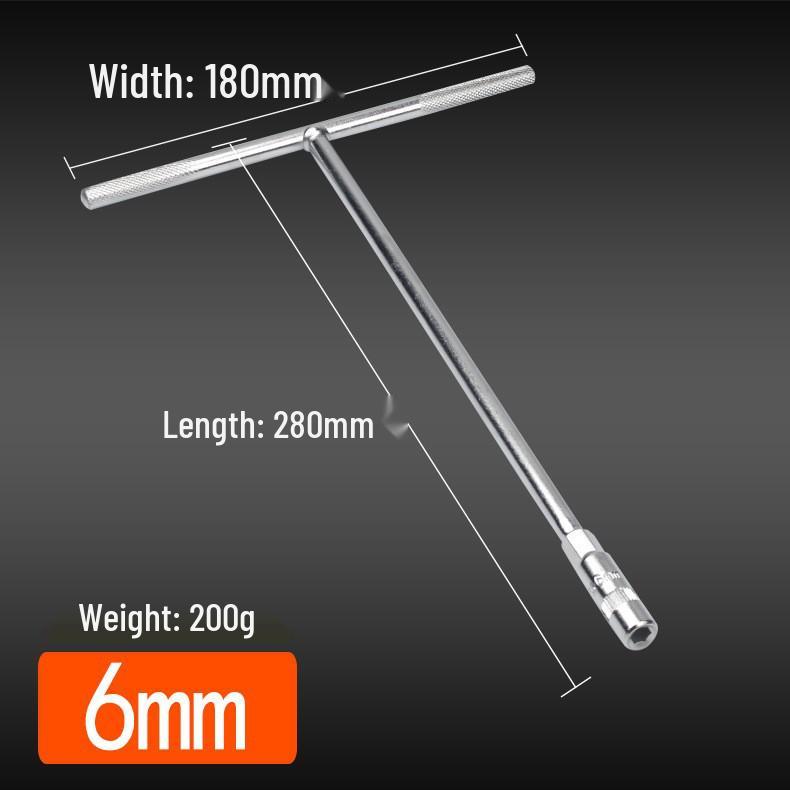 Motorcycle T-Handle Hex Socket Wrench, 6/7/8/10/14/17mm