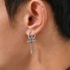 Punk Metal Stainless Steel Earrings, Unisex Fashionable Cross Drop Earring Simple Classic Jewelry for Women Men