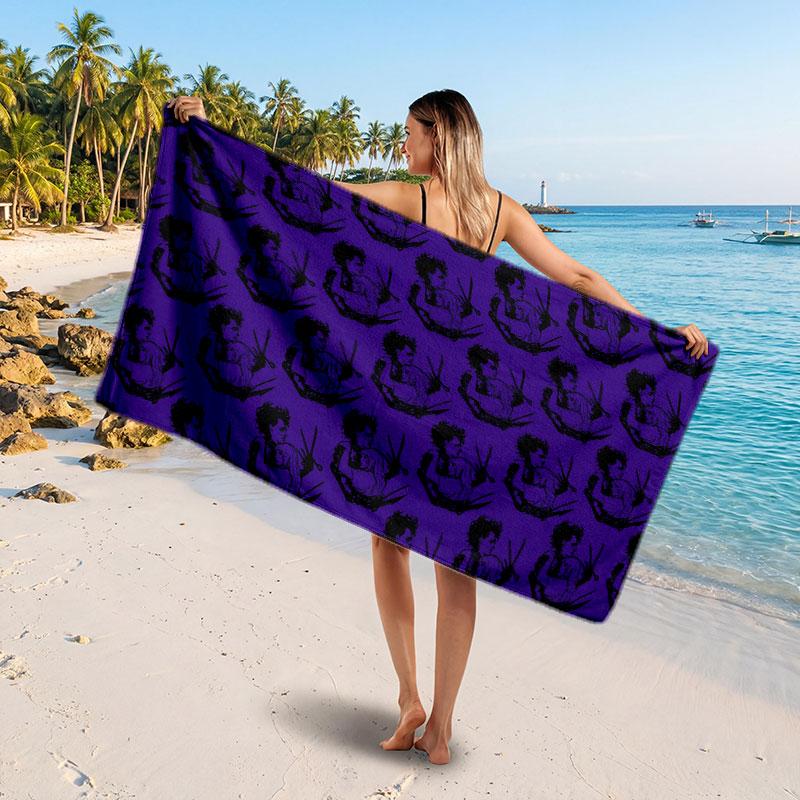 Large Beach TowelEdward Scissorhands Soft Absorbent Towel Beach Bath Home Use