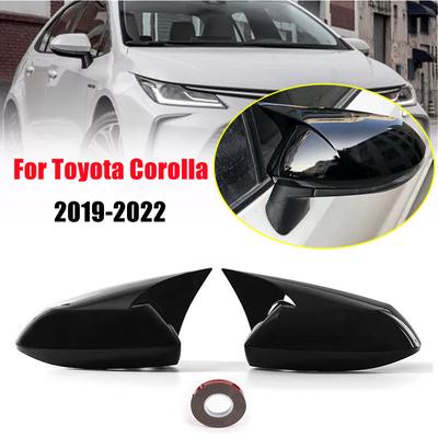 For Toyota Corolla     Car Rearview Side Mirror Cover Wing Cap Exterior Door Housing Shell Trim ABS Carbon/Black