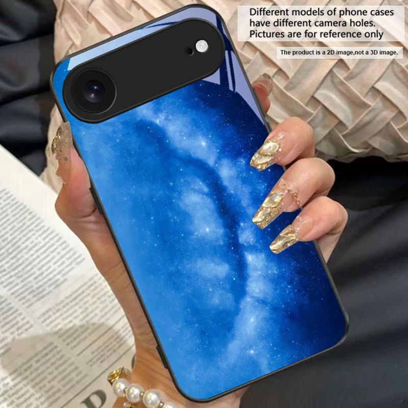 Space Nebula Wallpaper For iPhone 11 Pro 12 13 mini 14 15 Pro Max 16 E 17 Air XS Max XR 8 7 Plus SE 5 6 Black Glass Phone Case