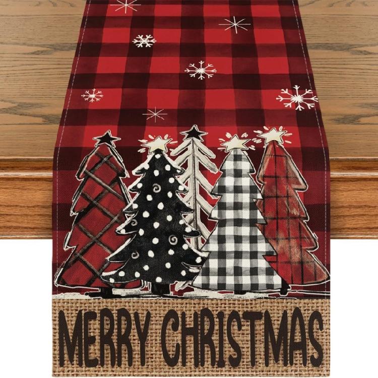 Tischdecke Weihnachtsmann Schneemann Rentier Weihnachtliches Tischläufer Tischüberwurf Einzigartige Weihnachtsdekoration