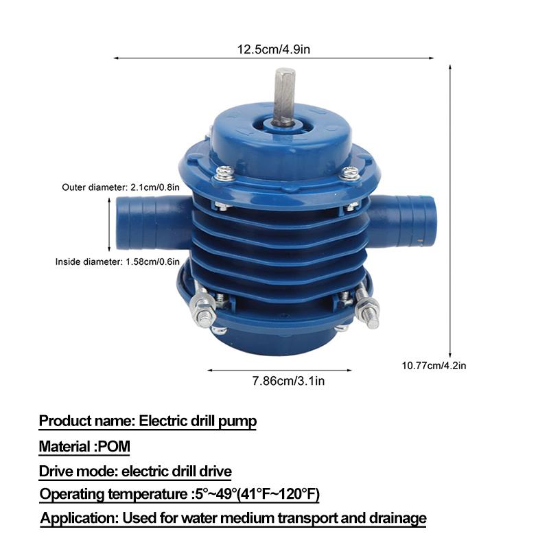 Multi-functional Hand Drill Pump, POM Material Self-priming Pump Does Not Need Power Supply for Water, Diesel and Other Media