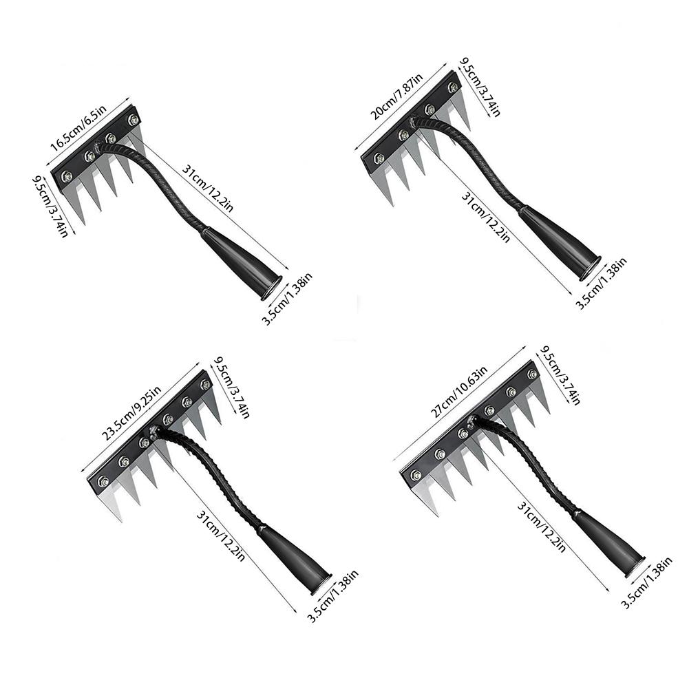 5/6/7/8 Teeth Garden Weeding Rake Carbon Steel Removable Rake Soil Hoe Agricultural Straw Rake Multi Purpose Weeding Tools