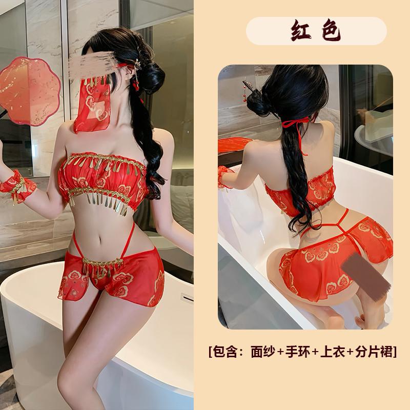 Sexy underwear Hanfu sexy pajamas set perspective Dunhuang free uniform Wu Meiniang ancient style