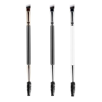 Augenbrauenbürste Wimpernkamm Make-up-Pinsel Doppelseitig Abgewinkelter Pinsel Spoolie-Bürste 2 in 1 Wimpern-Augenbrauenbürsten-Set Make-up-Werkzeug