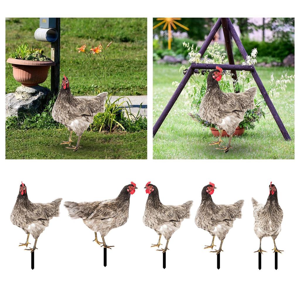 Henne Rasenornament Skulptur Veranda Huhn Gartenskulptur Hahn Hofpfahl für Weg Flur Weihnachtsbeet Thanksgiving