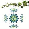 Lebhaftes Petrolblau 10 Zoll Mandala Blume Windspiel Metall Hängedekor für Garten Balkon Alle Jahreszeiten 360 Grad Haken Außendekor