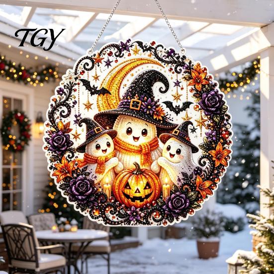 Acrylic Christmas Ornaments Faux Pearl Art Hanging Ornament Kit, Glowing Holiday Decor Festival Set for Tree Window, DIY Festive Pendant Home