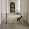 Folding Dog Barrier Black Metal Mesh Indoor Portable Puppy Gate for Home, Indoors 7 Nets
