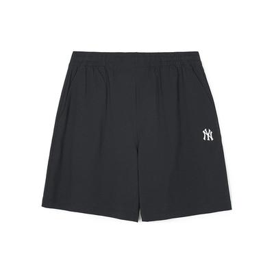 MLB New York Yankees Einfarbige Weite Beine Elastischer Bund Freizeitshorts Unisex Shorts Schwarz 3ASPB0943-50BKS