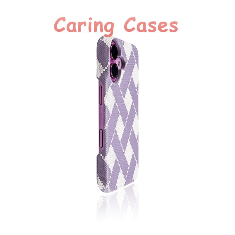 

For iPhone 17 Pro Max Case Pink Woven Argyle Hard Shell Minimalist Slim Half-Open Couple Style with iPhone 16 15 14 13 12 iPhone17 фіолетовий
