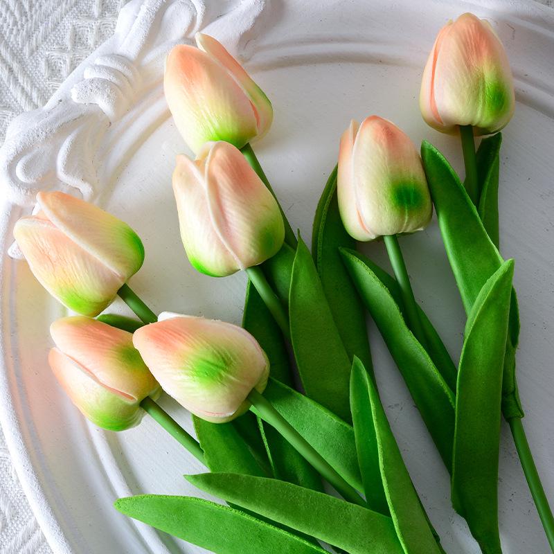Mini PU Tulpen Künstliche Seidenblumen für Hochzeit und Heimdekoration