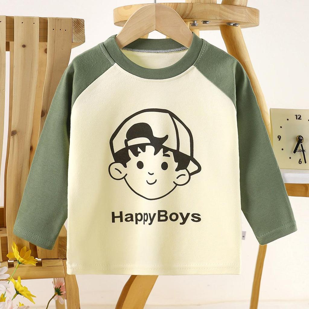 2026 Summer Children O-Neck Long Sleeve T-Shirt Kids Spring Cartoon Cotton Top for Girl Boy