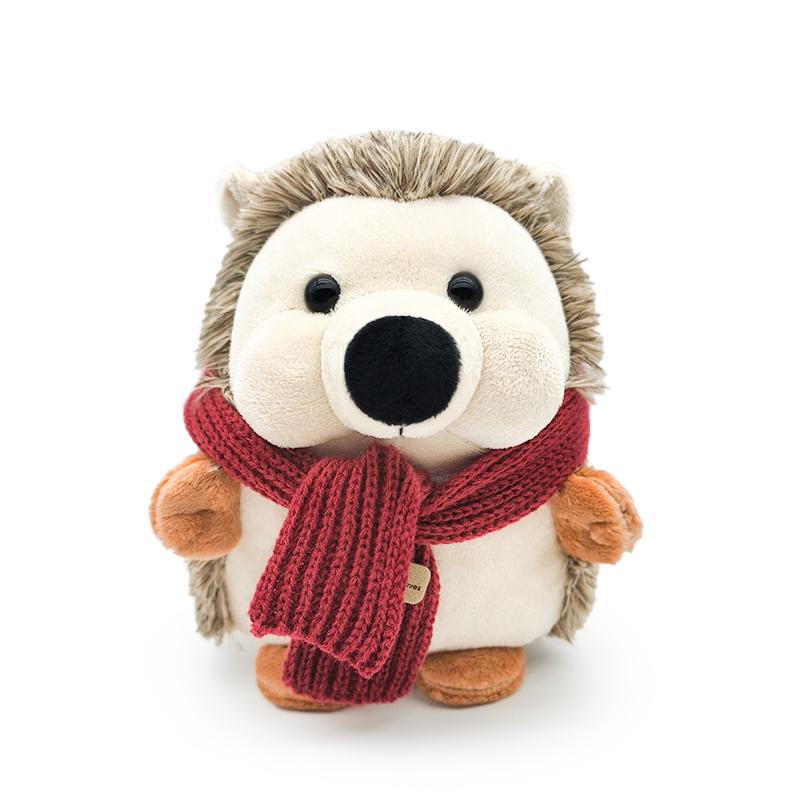18cm Simulatie Lieflijke Egel Draag Sjaal Pluche Pop Zacht Dier Knuffels Cartoon Egel Kinderen Verjaardagscadeaus Huisdecoratie 18cm