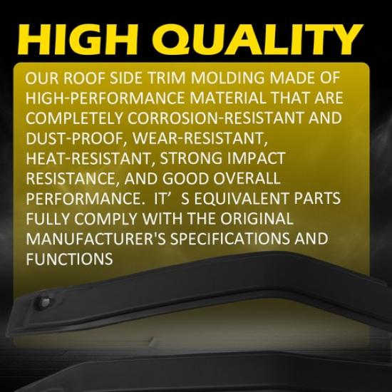 For Ford F-150 2009-2014 Upper Left+Right Cab Corner Roof Drip Molding Trim Pair