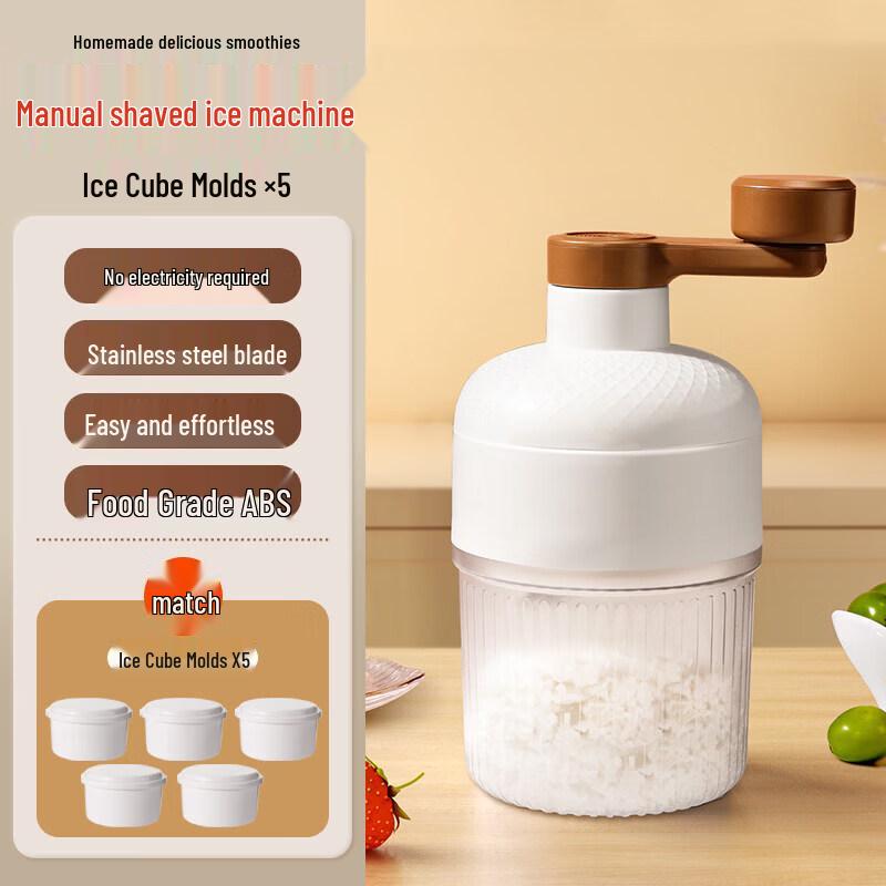 Hand-Crank Manual Ice Shaver with Molds