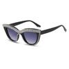 Handmade Diamond-Encrusted Glasses Cat'S Eye Sunglasses Retro Personalized Fashion Trend High-End Sunglasses