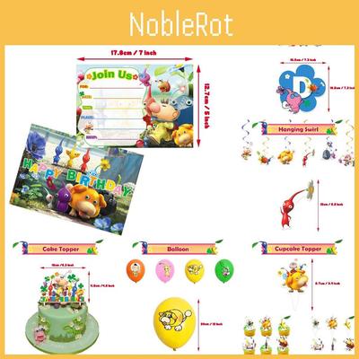 Pikmin-4 Theme Party Decorations Paper Banner Latex Balloons Cake Topper And More!