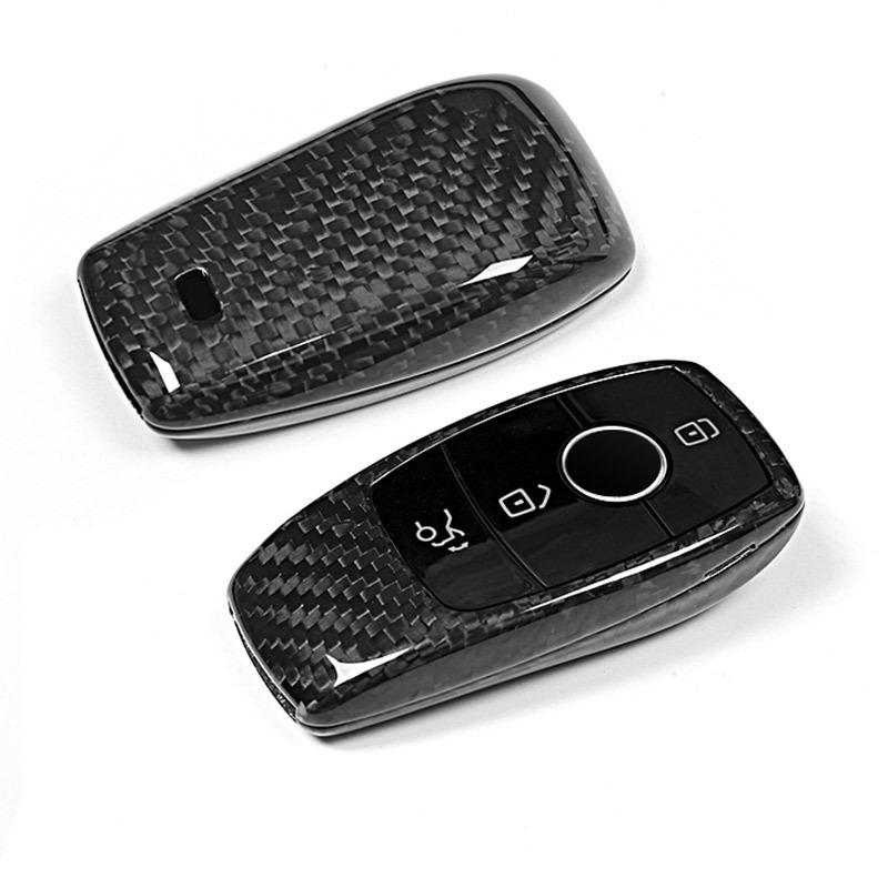 Real Carbon Fiber Car Key Shell Cover Trim For Mercedes Benz A C E G S GLE GLC Class W177 W205 W213 W167 W222 W463 X253