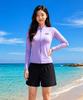 Helingbon [Set] Women'S Regular Fit Zip-Up Long Sleeve & Active Swim Pants Rf338 Ad508