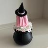 Witch Hat Ghost Cauldron Figurine Halloween Cartoon Ghost Cauldron Statue Sculpture Holiday Party Desktop Decoration Ornament