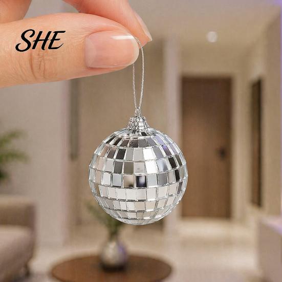 Shining Ornament for Birthday Celebrations 6 Pcs Mini Silver Disco Balls, Hanging Mirror Ball Ornaments, Reflective Balls Party Decorations Decoration