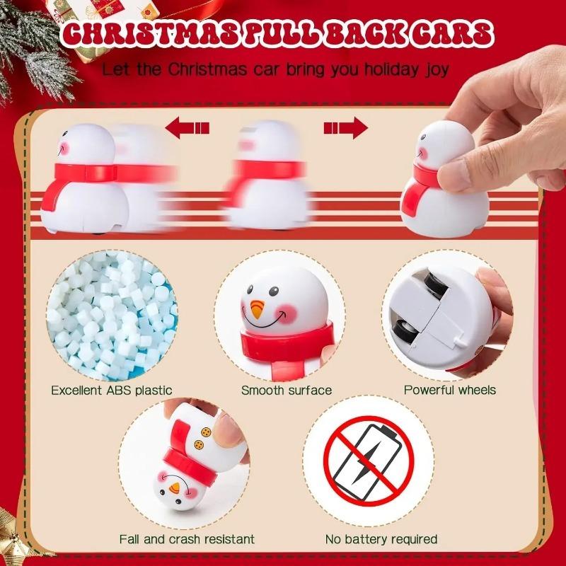 Pull Back Toy Car Christmas Vehicle Fun Interactive Educational Toy Kindergarten Kids Holiday Gift Christmas Party Present
