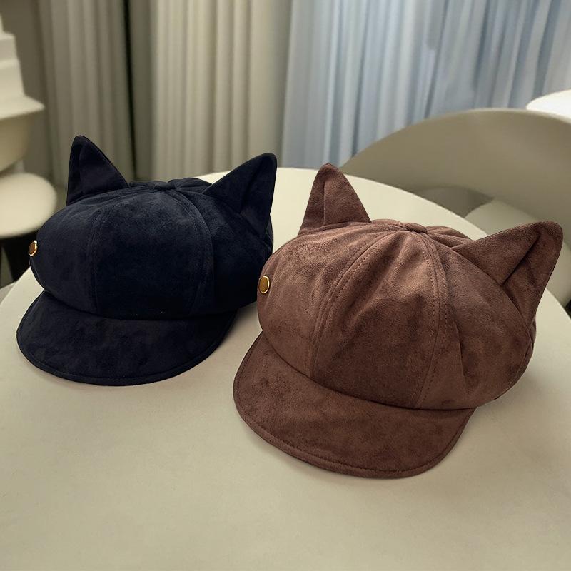 New Autumn and Winter Literary Beret Women's Face Showing Small Retro Versatile Niche Newsboy Hat Japanese Literary Painter Hat