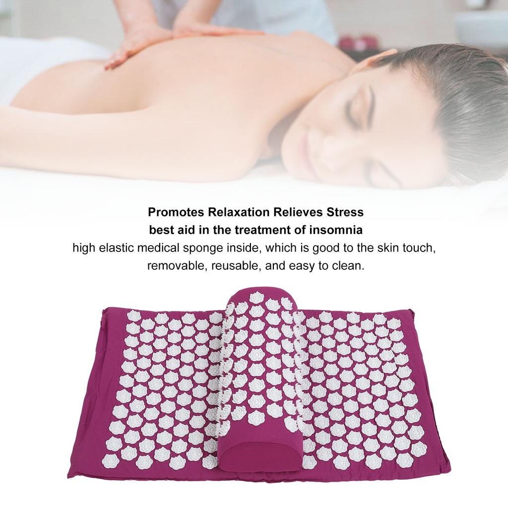 Acupressure Pad Massage Relax Muscle Reduce Neck Back Shoulder Head Pain Stress Relief Acupressure Mat