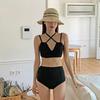Korean Split Bikini Swimsuit: Solid Color, Sexy Vacation Wear for Women and Girls