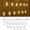 Twinkling LED Curtain Lights with Wishing Ball, Star, and Bell Accents for Christmas and Birthday Decor