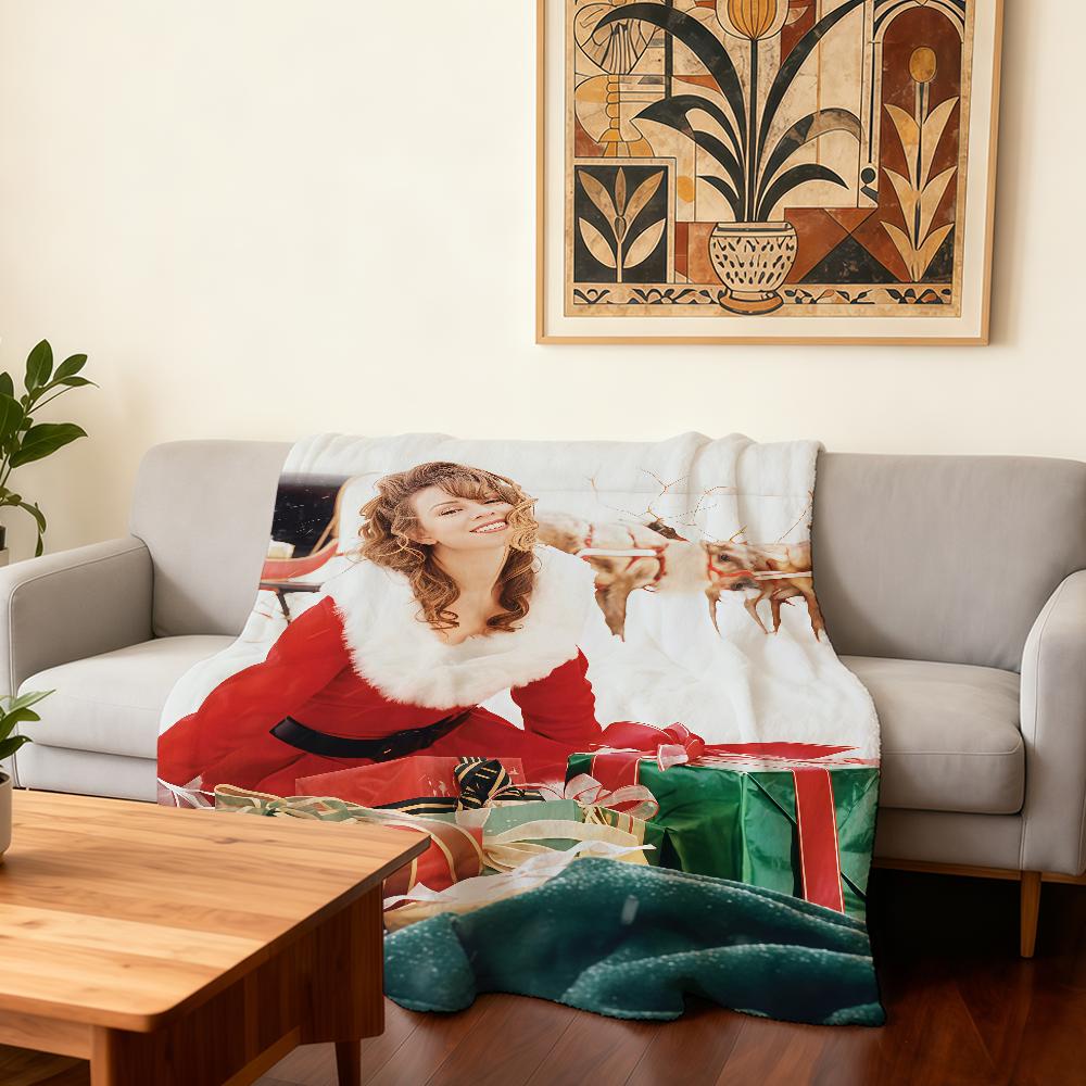 Sängerin M-Mariah C-Carey Merry Christmas Decke Super Warm Bequem Plüsch Überwurfdecke Kind Zuhause Sofa Schlafzimmer Geschenk