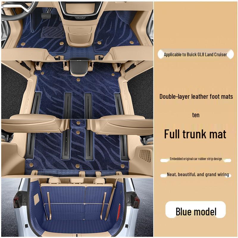 Custom Leather Floor Mats for 25 Buick GL8 Models - Full Coverage for Lu Shang New Energy Lu Zun PHEV/ES