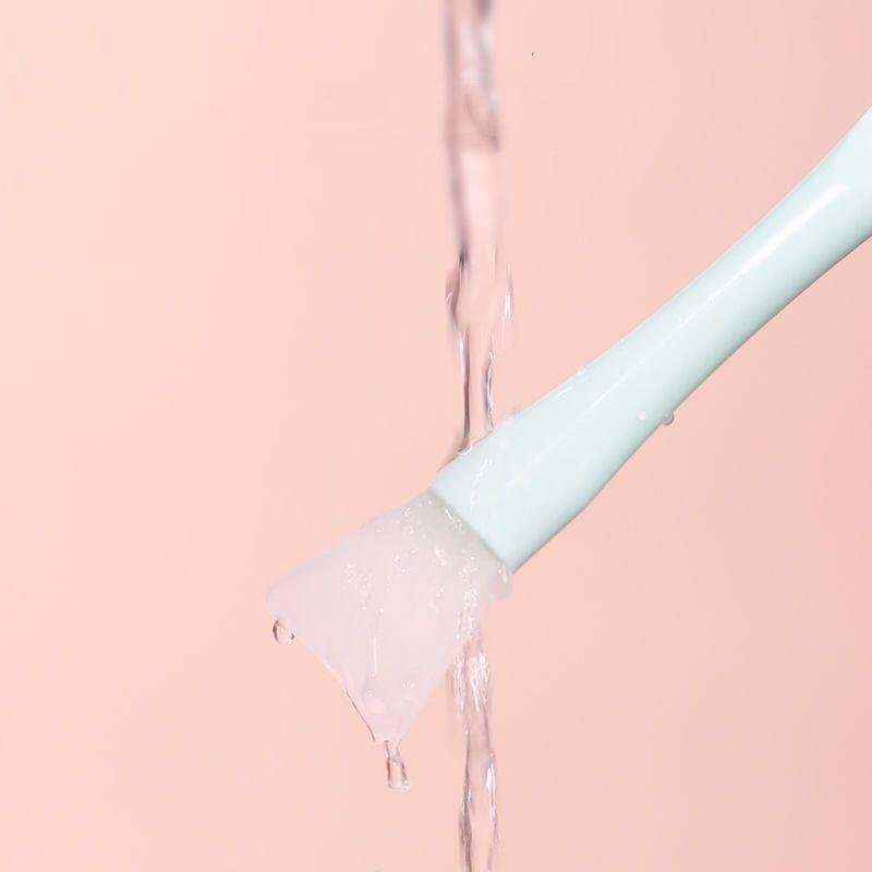 1 Stück Silikon Gesichtsmaskenpinsel Weicher Kopf mit integriertem Schaber Doppelt verwendbarer Schlammfilm-Pinsel DIY Film Anpassen Beauty-Tool