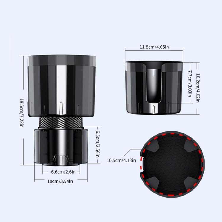 Velké nápojové nádoby Vnitřní příslušenství Držák na pohárky Adaptér Organizér Rozšiřovač držáku na nápoje do auta s nastavitelnou základnou