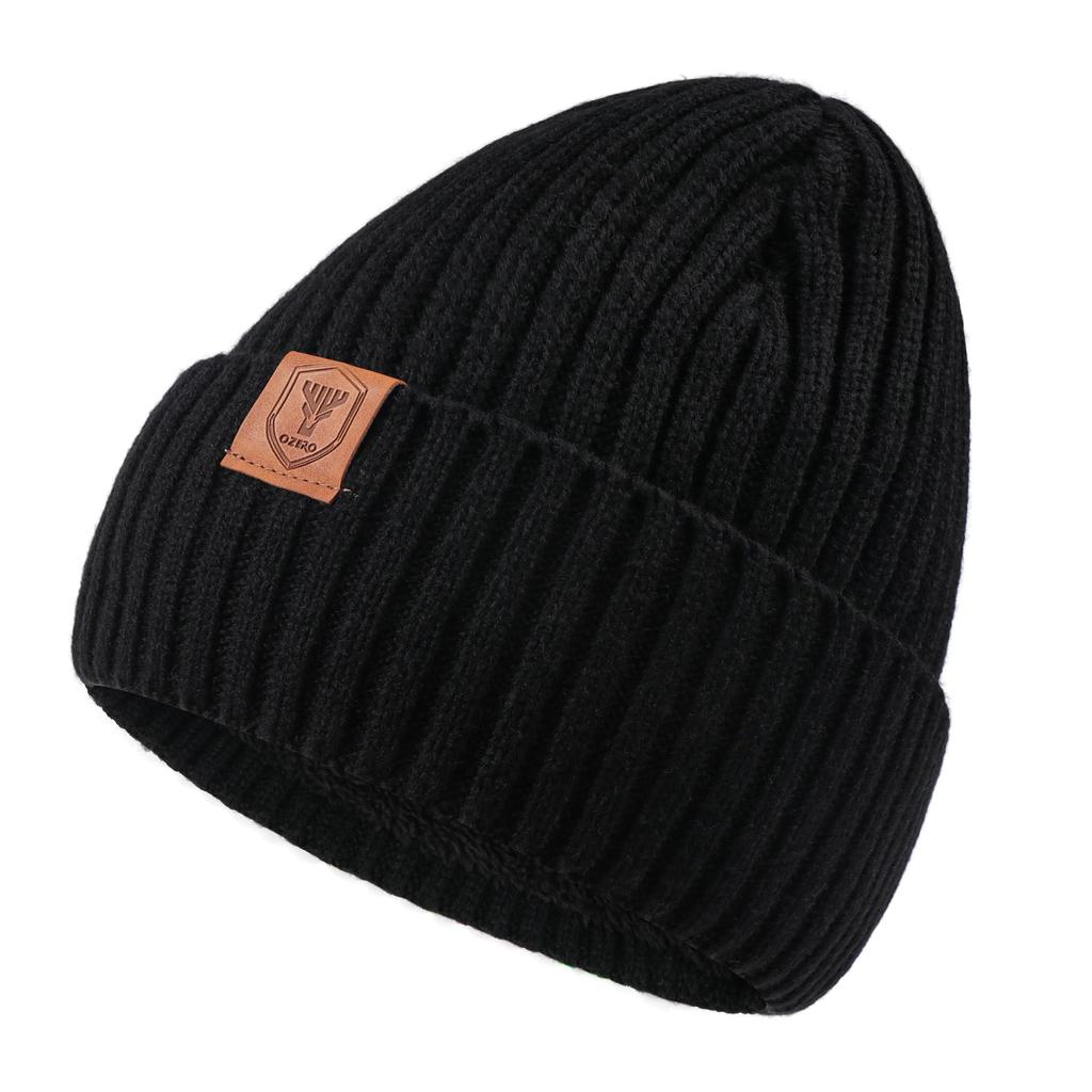OZERO Knit Hat with High Knit and Fleece One Size Fits and Perfect for Sports and Thick Yarn Knit Lining, Warm, Thick, Winter, Unisex, All, Warm,