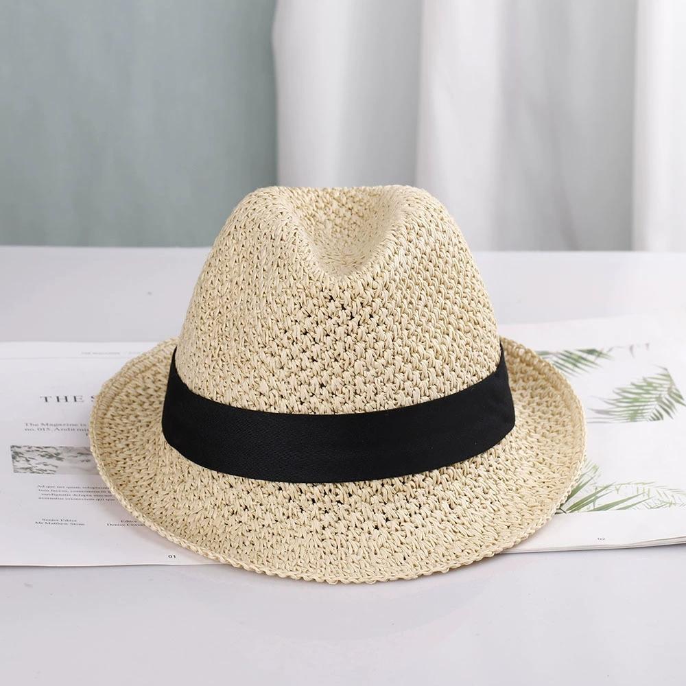 British Retro Straw Hat Men and Women Summer Beach Hats UV Protection Fisherman Hat