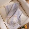 Elegant 100% Wool Tassel Scarf: Stylish Neck Warmer & Sunshade