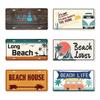 Summer Beach License Posters Wall Decor Plate Meal Sign Plaque Metal Vintage Tin Sign Room Decoration for Bar Pub