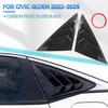 Pair Carbon Fiber Rear Window Louver Vent Cover For Honda Civic Sedan -2025