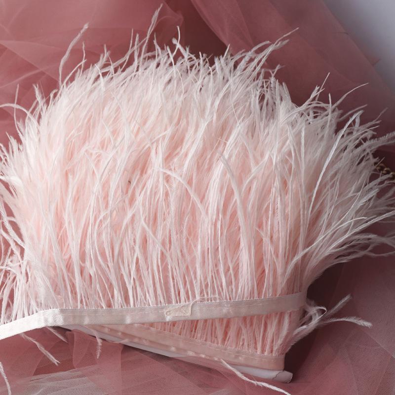 Decorative Feather Cloth Strip 10-15Cm Ostrich Hair Cloth Edge Dress Cuffs Latin Dance Skirt Diy Clothing Accessories
